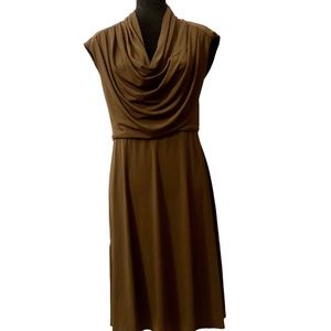 Jessica Simpson Women's Dress Draped Collar Sleeveless Olive Color Size 14